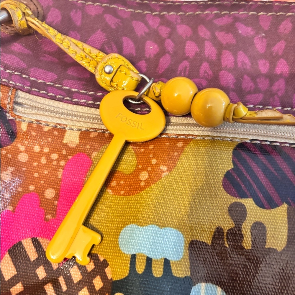 Fossil Multicolor Crossbody Bag with Purple and Brown Accents - Picture 10 of 15